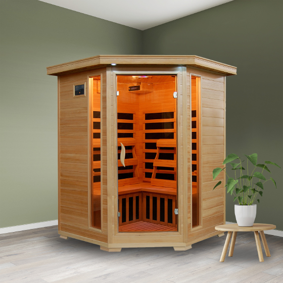 Santa Fe 3-Person Hemlock Corner Infrared Sauna